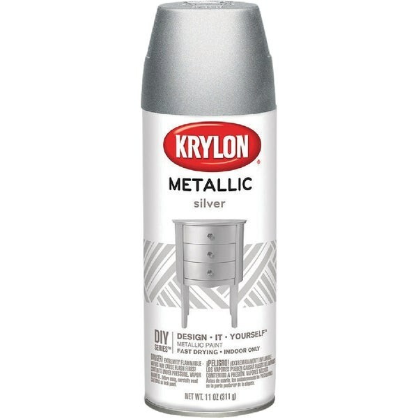 (6)-Krylon 11 Oz. Metallic Gloss General Purpose Spray Paint, Silver Model: 1406