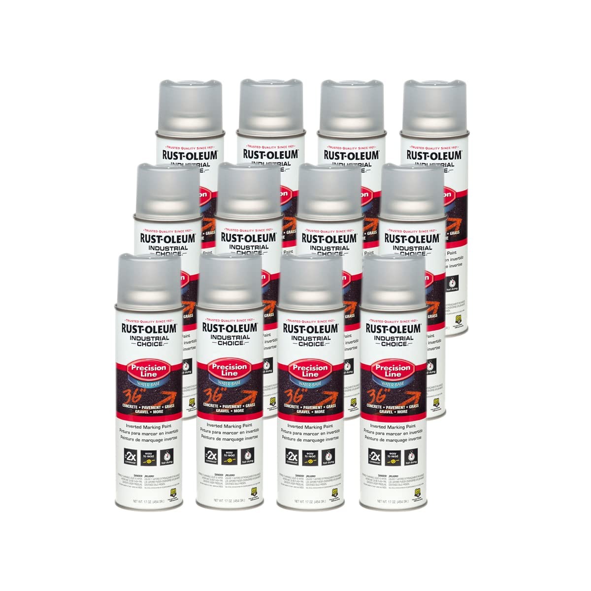 Rust-Oleum 1801838-12PK Industrial Choice Inverted Water-Based Marking Spray …