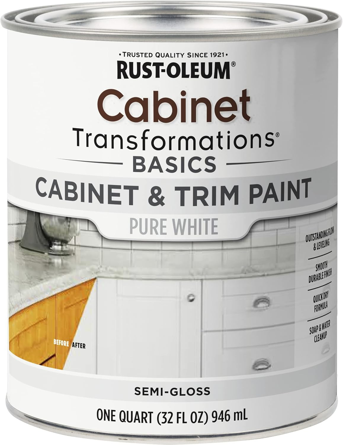 372012 Transformations Basics Cabinet & Trim Paint, Quart, Black