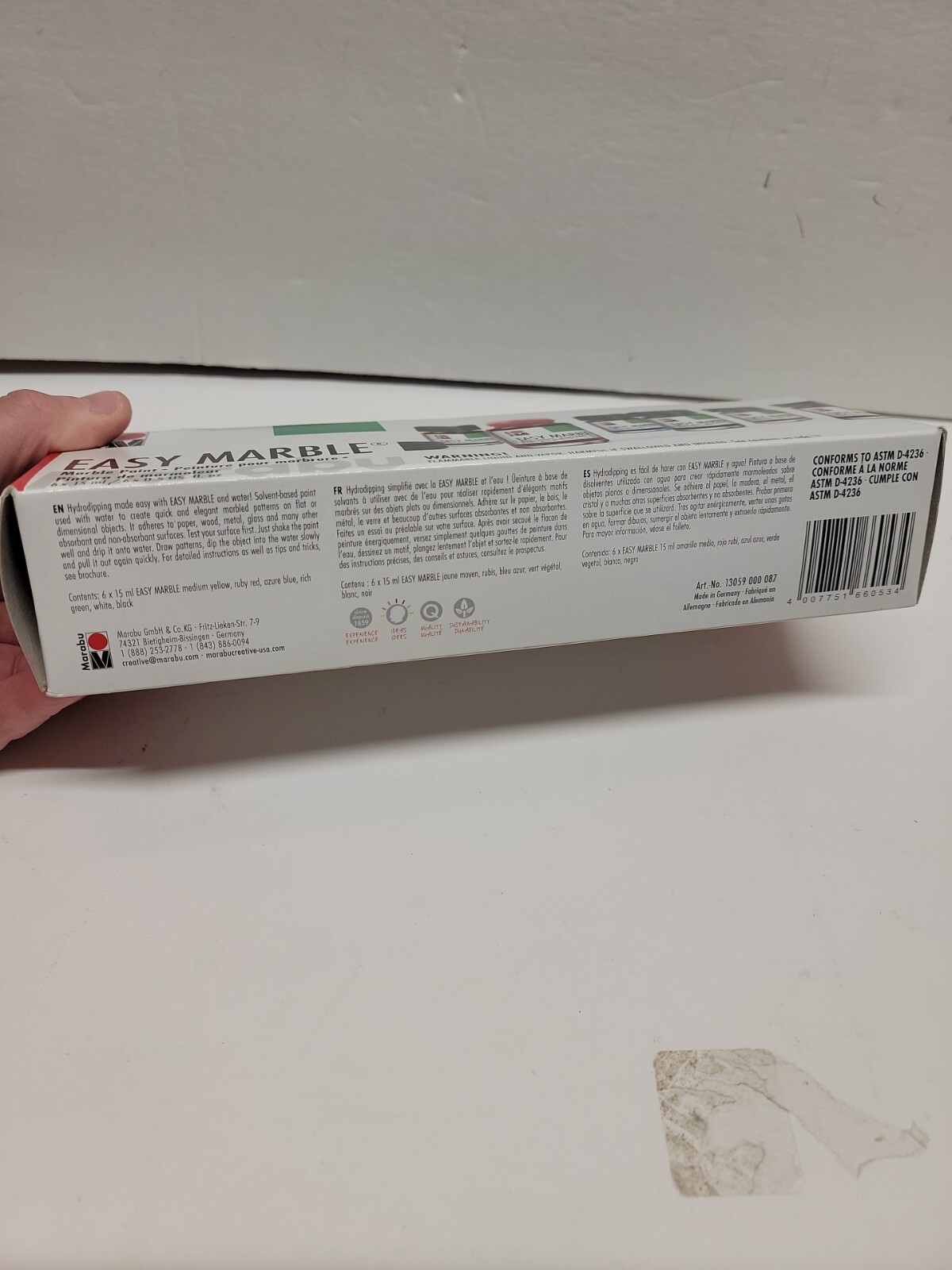 Marabu Creative Easy Marble Paint Starter Set 6 Package. 6x15ml