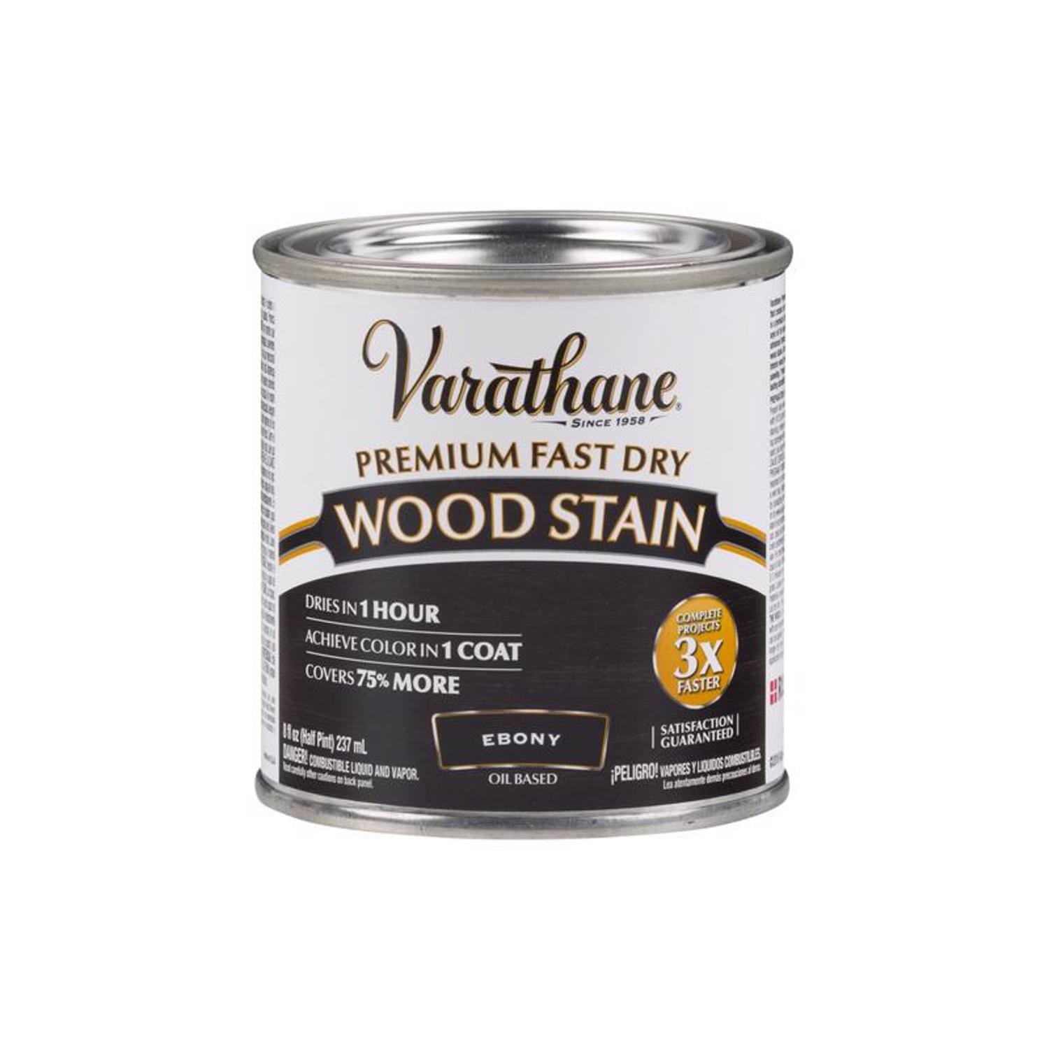 Varathane Semi-Transparent Ebony Oil-Based Wood Stain 0.5 pt. (Pack of 4)