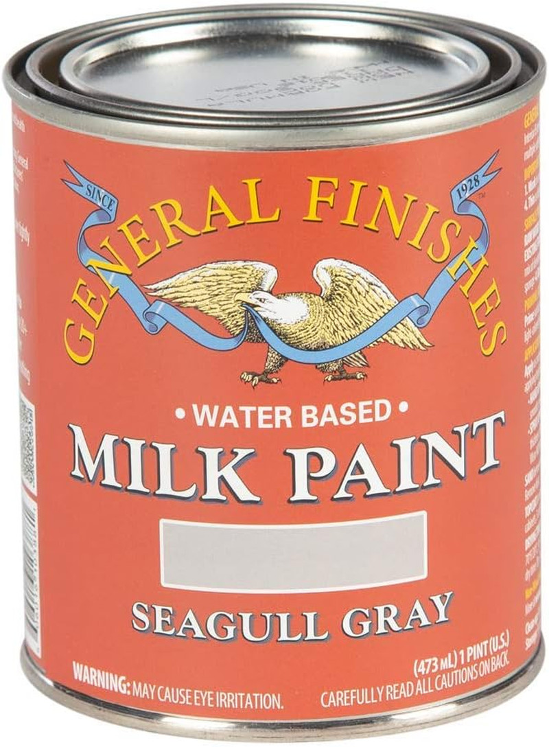 Water Based Milk Paint, 1 Pint, Seagull Gray