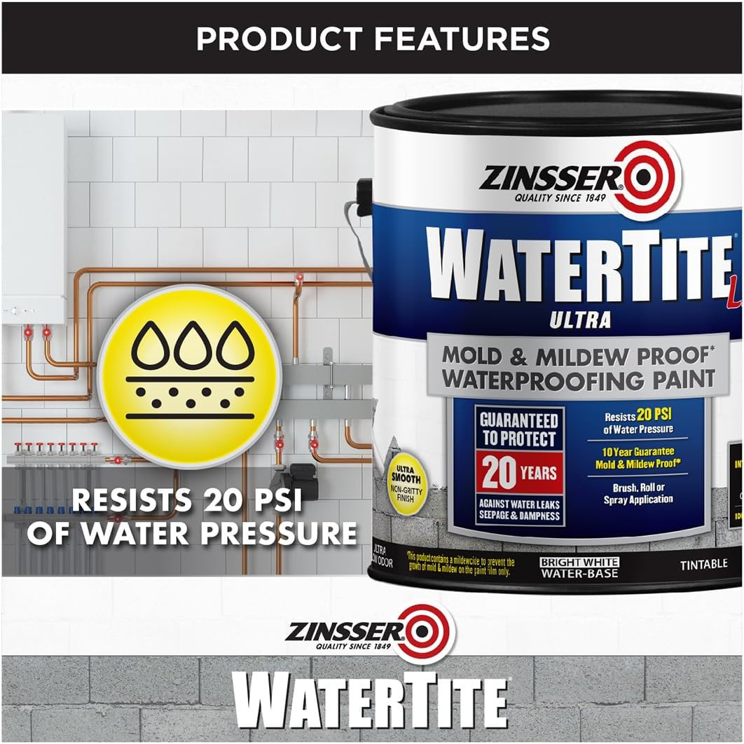 Watertite LX Ultra Waterproofing Paint, 2 Gallons, White – Ultimate Protection