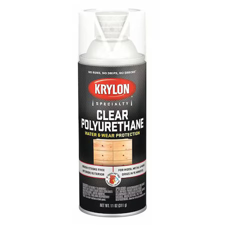 Krylon Industrial K07006777 Spray Paint, Clear, Satin, Solvent, 12 Oz