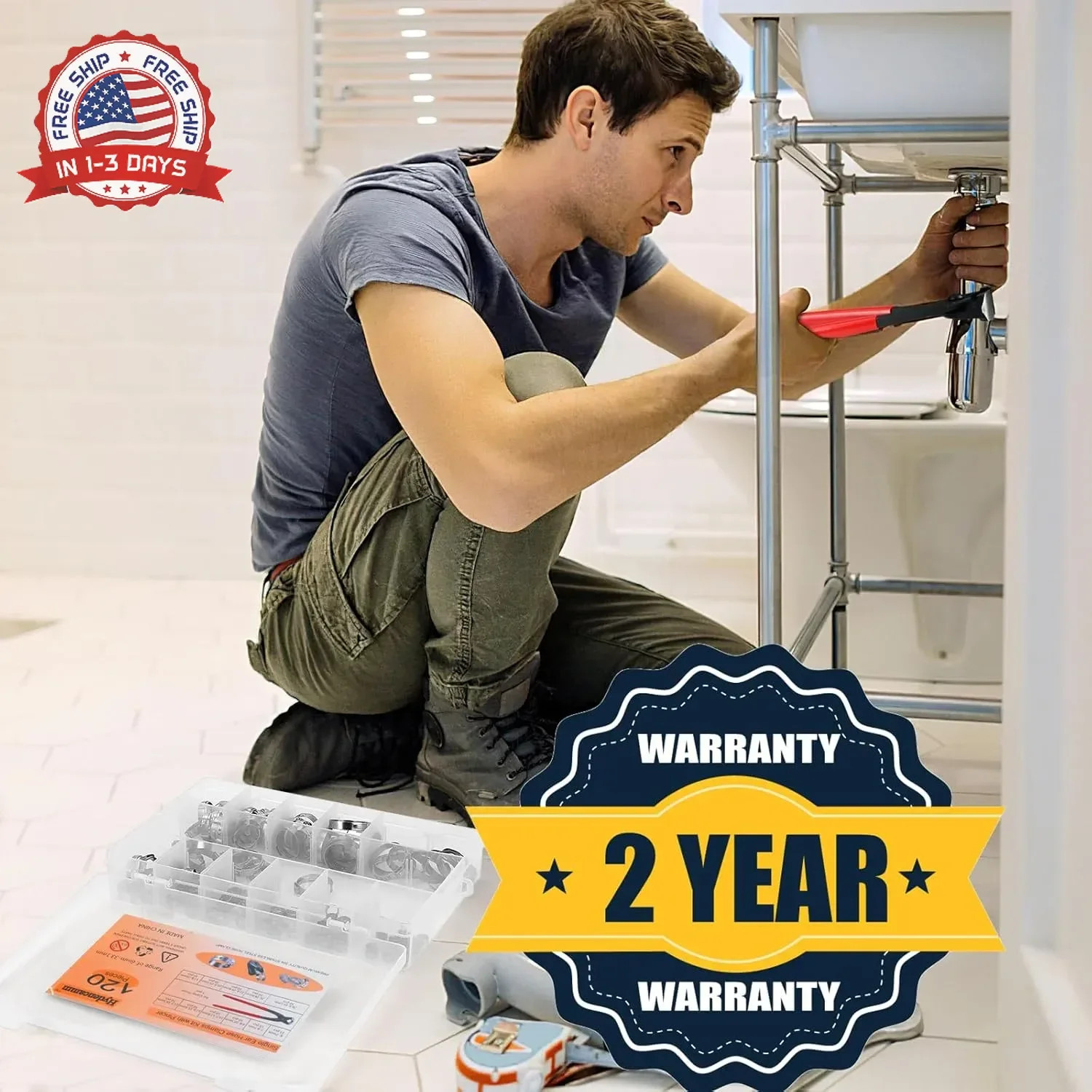 𝟭𝟮𝟬𝗣𝗖𝗦 𝟭𝟭 𝗦𝗶𝘇𝗲𝘀 𝗦𝗶𝗻𝗴𝗹𝗲 𝗘𝗮𝗿 𝗛𝗼𝘀𝗲 𝗖𝗹𝗮𝗺𝗽𝘀 304 Stain