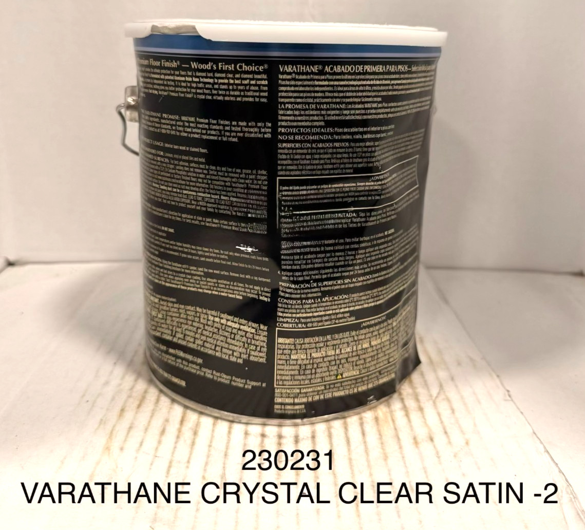 Varathane 230231 Crystal Clear Floor Finish gal DENTED CAN