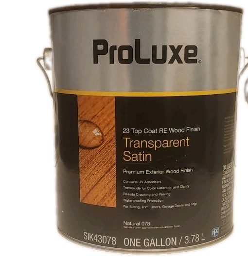 PPG Proluxe SIK43078 Transparent Satin Wood Finish Natural 078 1 Gallon