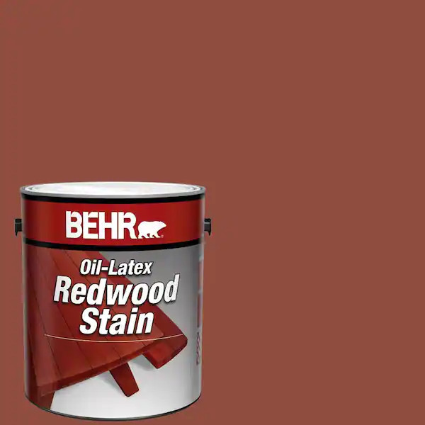 1 gal. Redwood Solid Color Oil-Latex Exterior Wood Stain