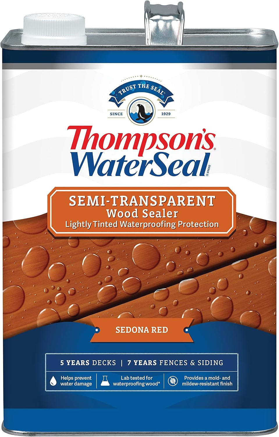 Thompson’S Waterseal Semi-Transparent Waterproofing Wood Stain and Sealer, Deser