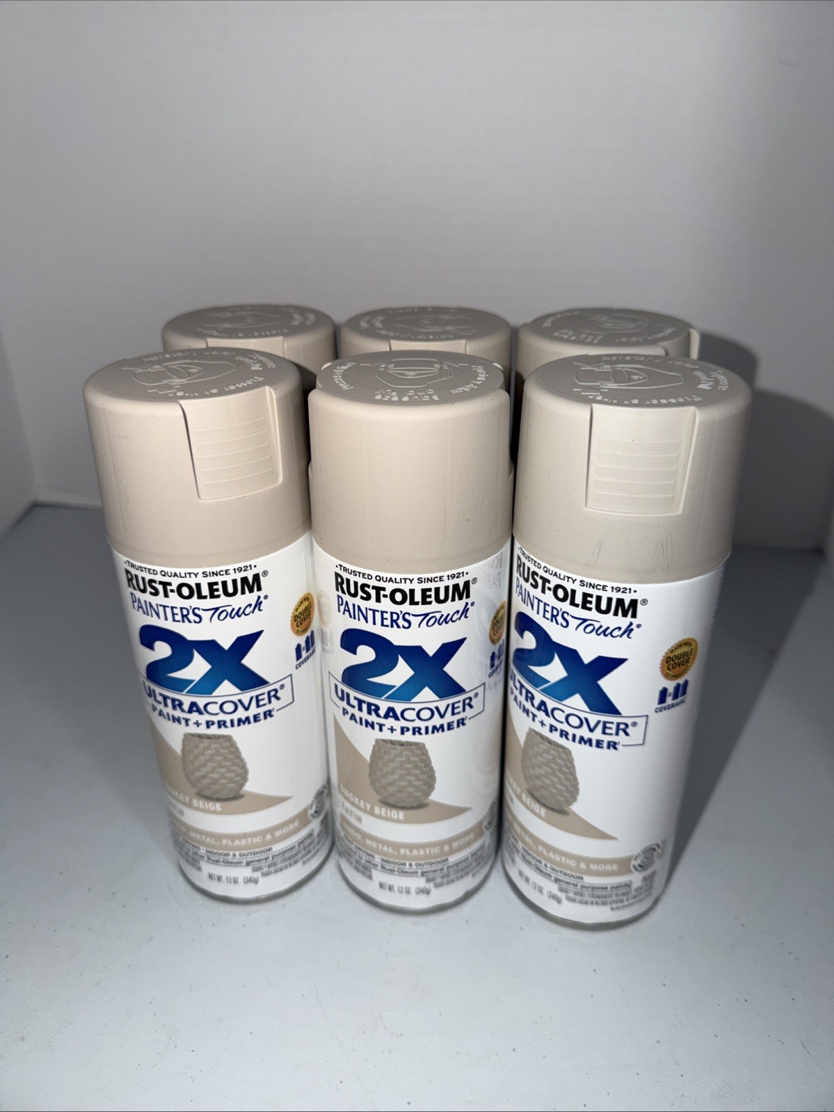 SMOKEY BEIGE Rust-Oleum American 2X Ultra Satin Spray Paint 12 Oz PACK OF 6