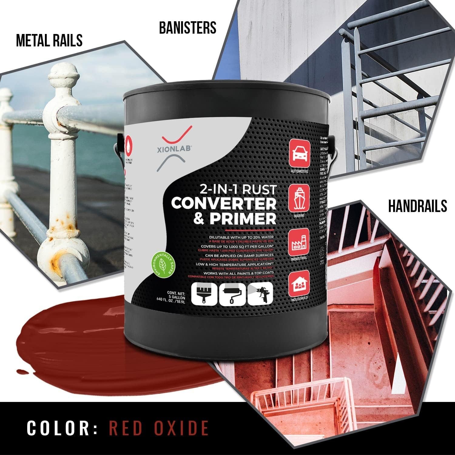 1 Gallon Water-Based Rust Converter & Primer – Stops Corrosion for All Metals