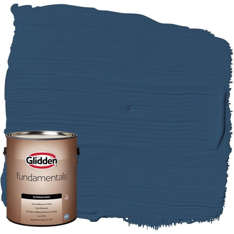 Fundamentals Exterior Liquid Paint Blueberry Pie/Blue Flat 1 Gal Fade resistant