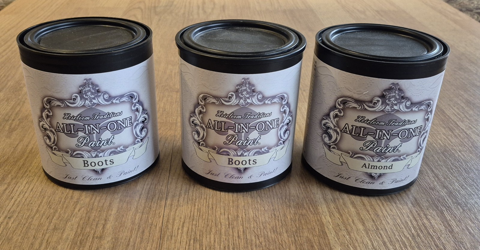 Heirloom Traditions Paint LOT: 2 Boots and 1 Almond 32 Oz Each UNOPENED