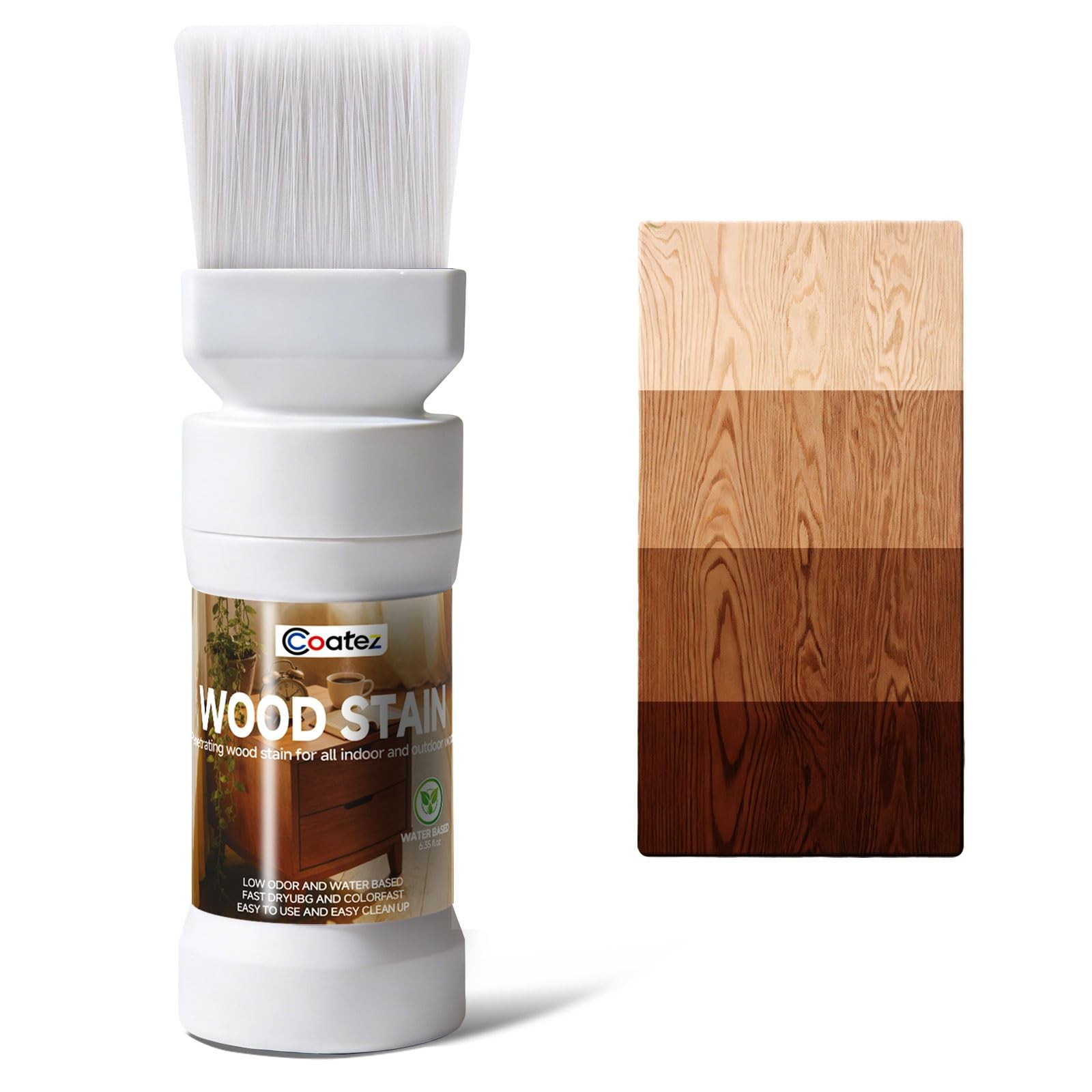 Wood Stain – Brown Walnut, 6.35 Fl Oz Water Based Wood Stain and Sealer in On…