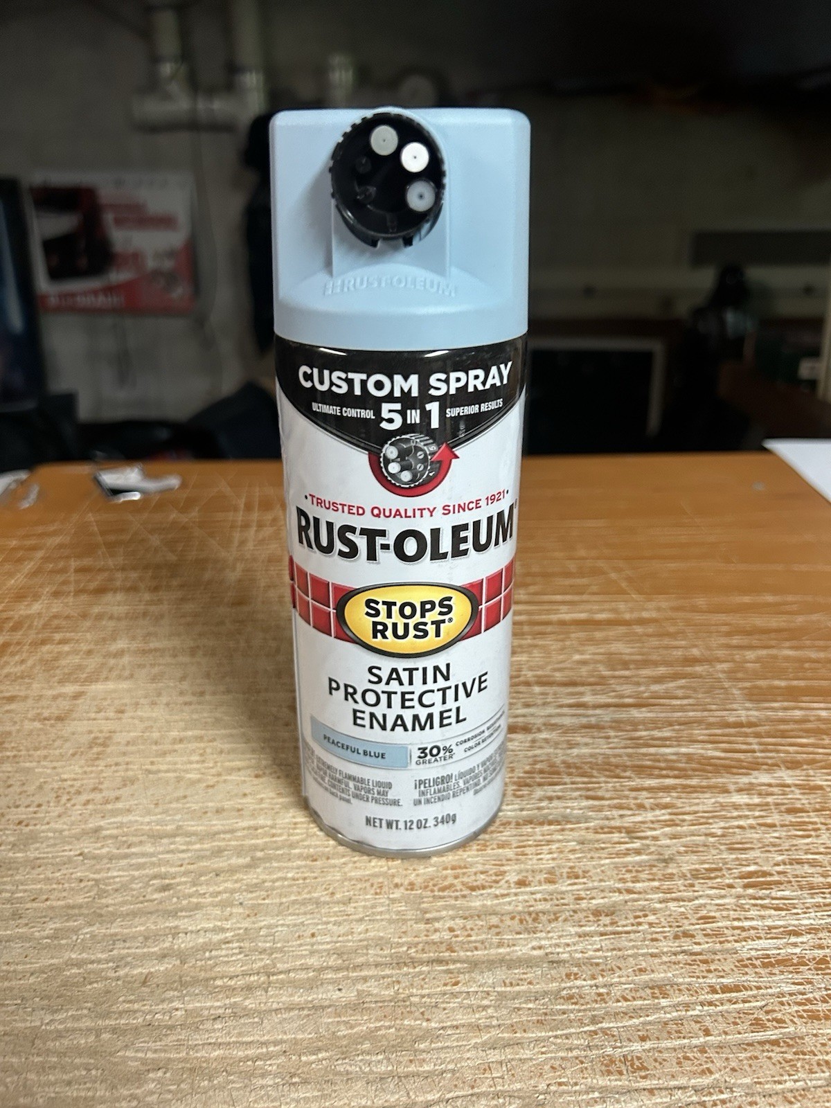 Rust-Oleum Stop Rust Custom Sprays 5 in 1 Spray Paint 12 oz Peaceful Blue Satin