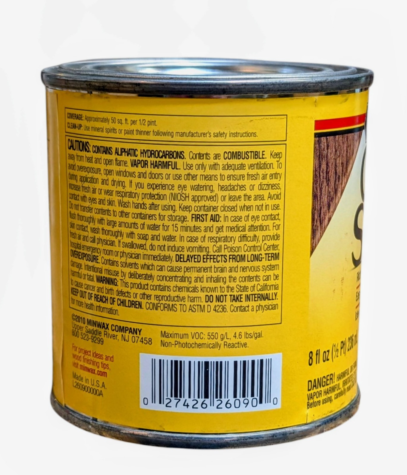 Minwax Interior Wood Gel Stain Red Elm 1/2 pint – 8 oz – Lid Has Slight Spillage