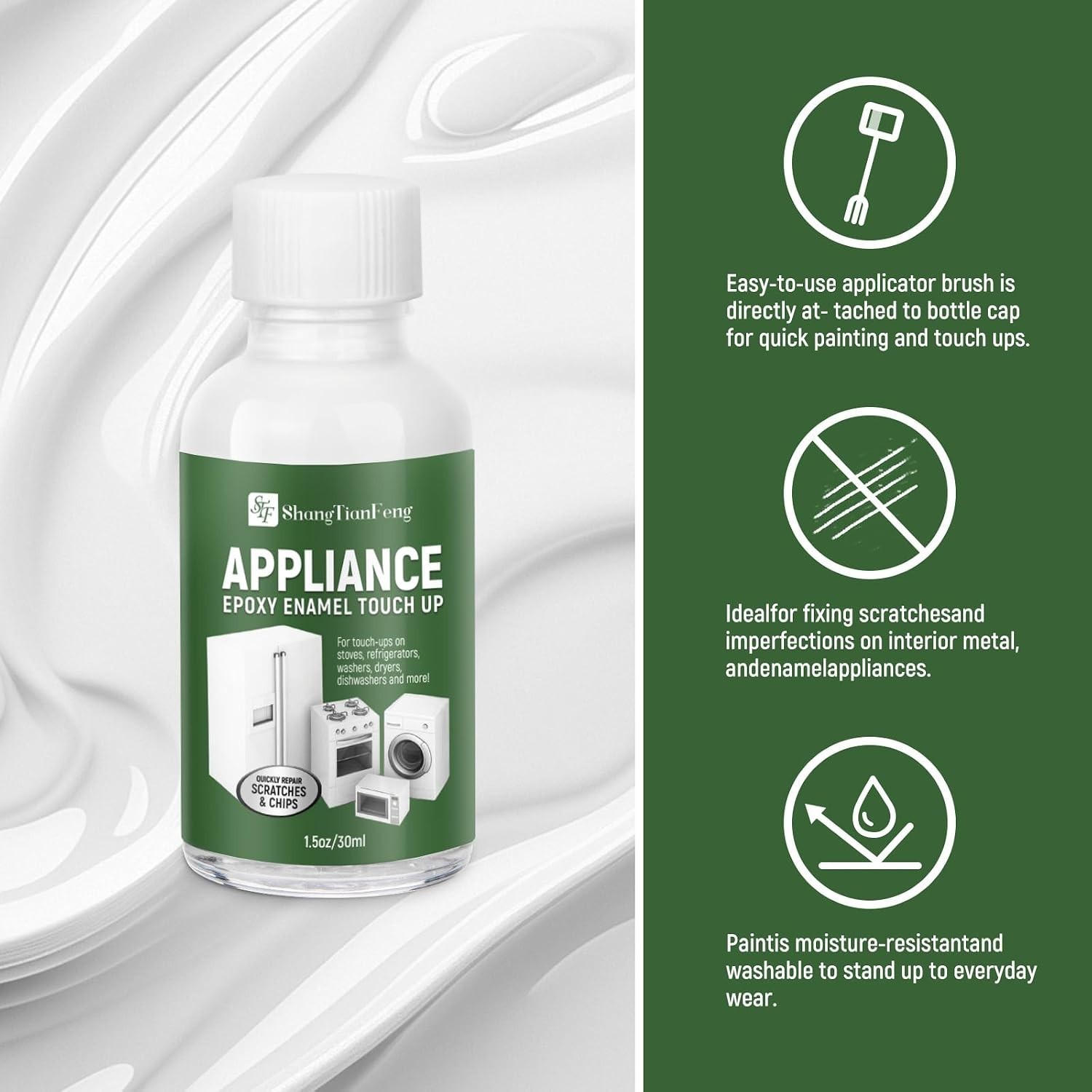White Touch Up Paint forElectrical appliancesl, metal, wood, floor, appliance…