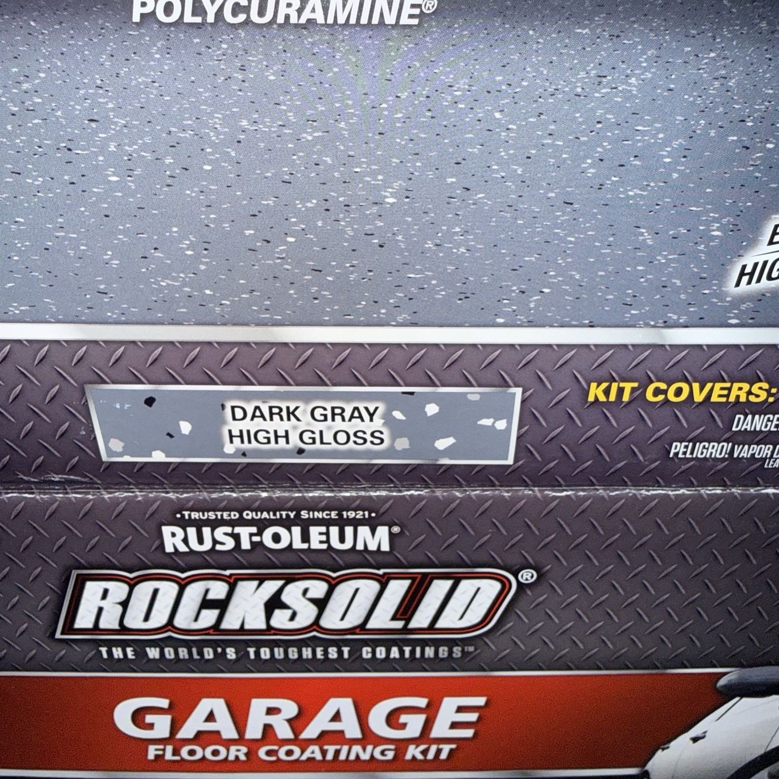 Rust-Oleum RockSolid Garage Floor Coating Kit, Dark Gray High Gloss, 2.5 Car