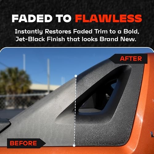 Black Trim Restorer – Dye-Infused Plastic Restorer for Faded Exterior 8 oz