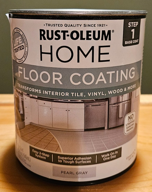 Rust-Oleum 358874 Floor Coating Base Coat Pearl Gray Quart