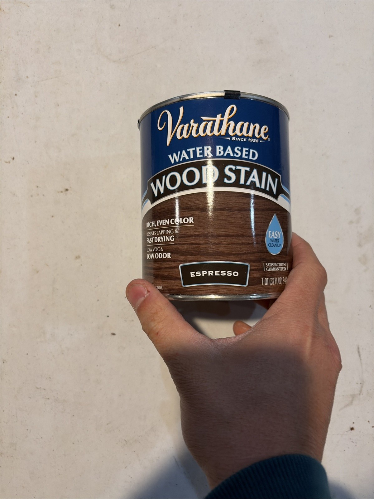 Varathane Water Based Ebony Wood Stain Quart Fast Drying Low Odor Easy Cleanup