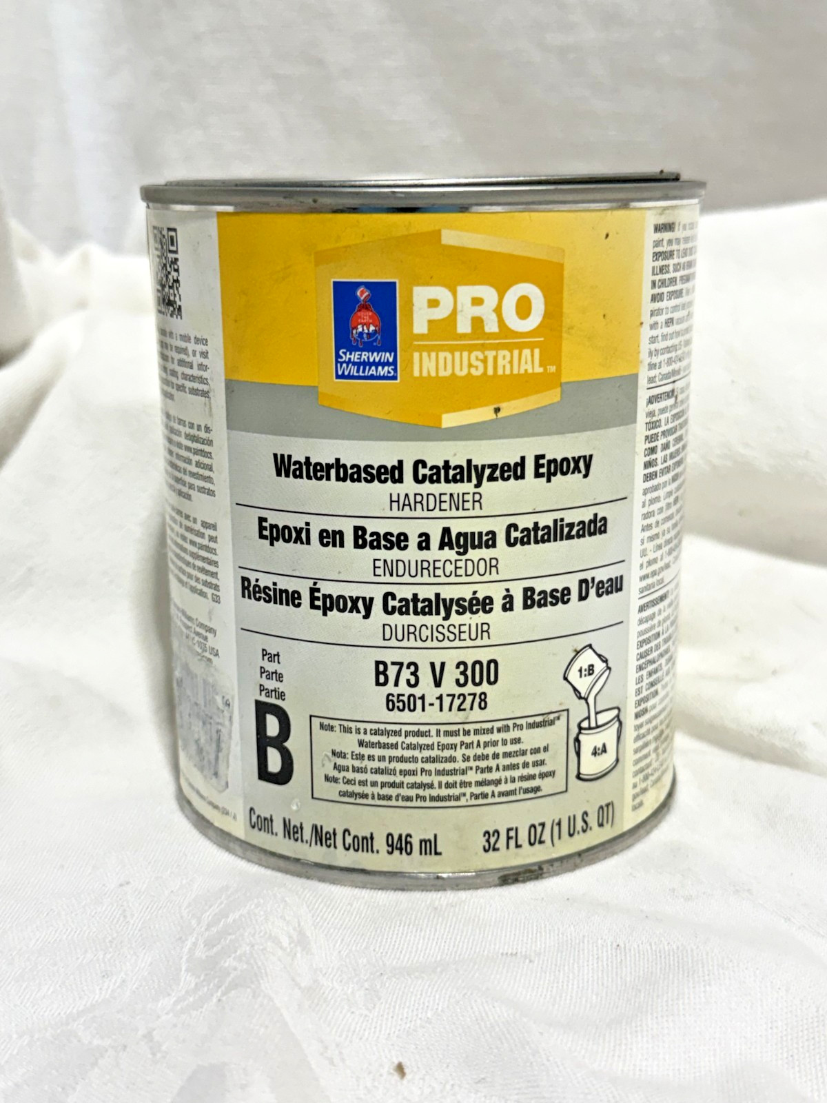 Sherwin Williams Pro Industrial Waterbased Epoxy Hardener Part B B73V300 1QT