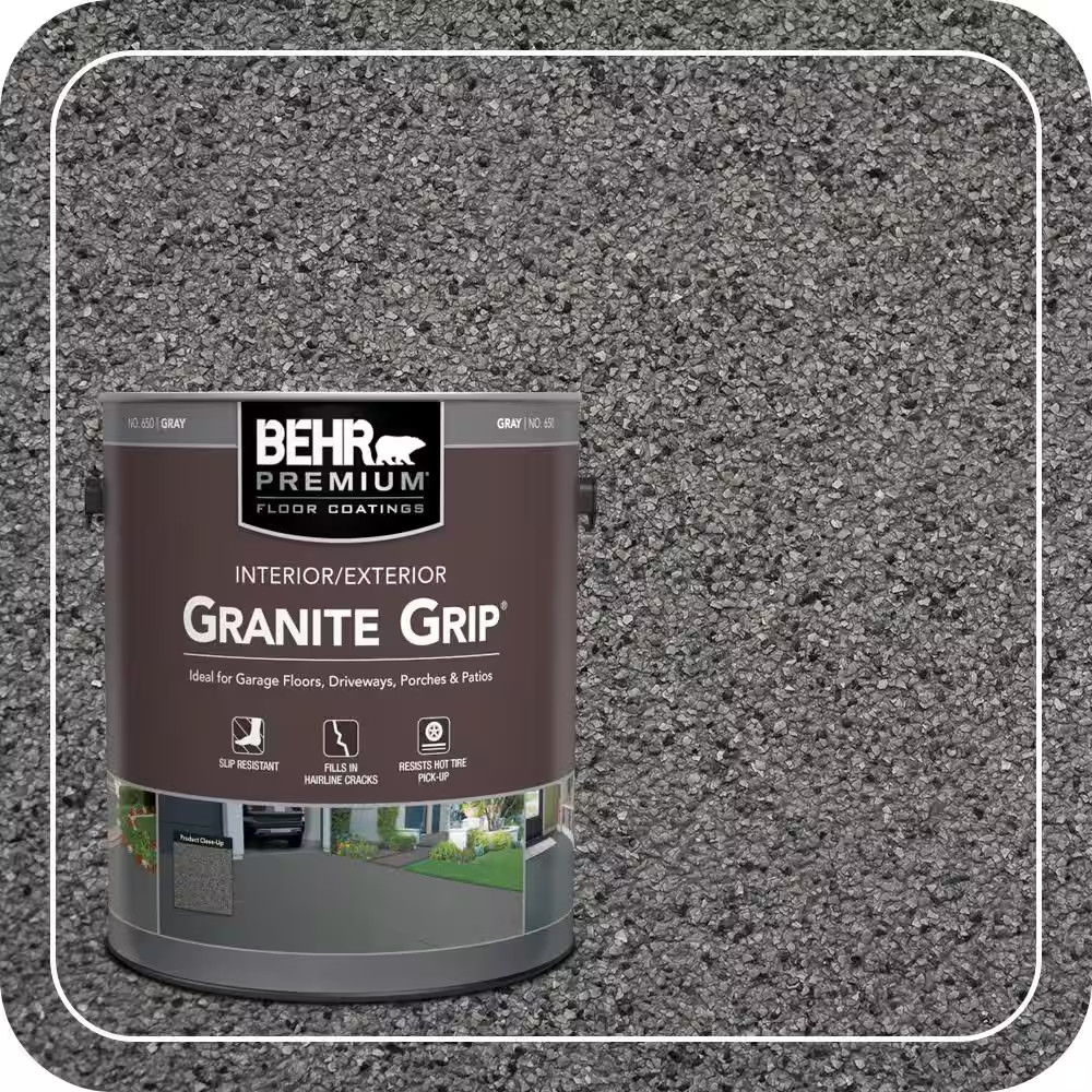 1 Gal. Gray Granite Grip Decorative Flat Interior/Exterior Concrete Floor Coatin