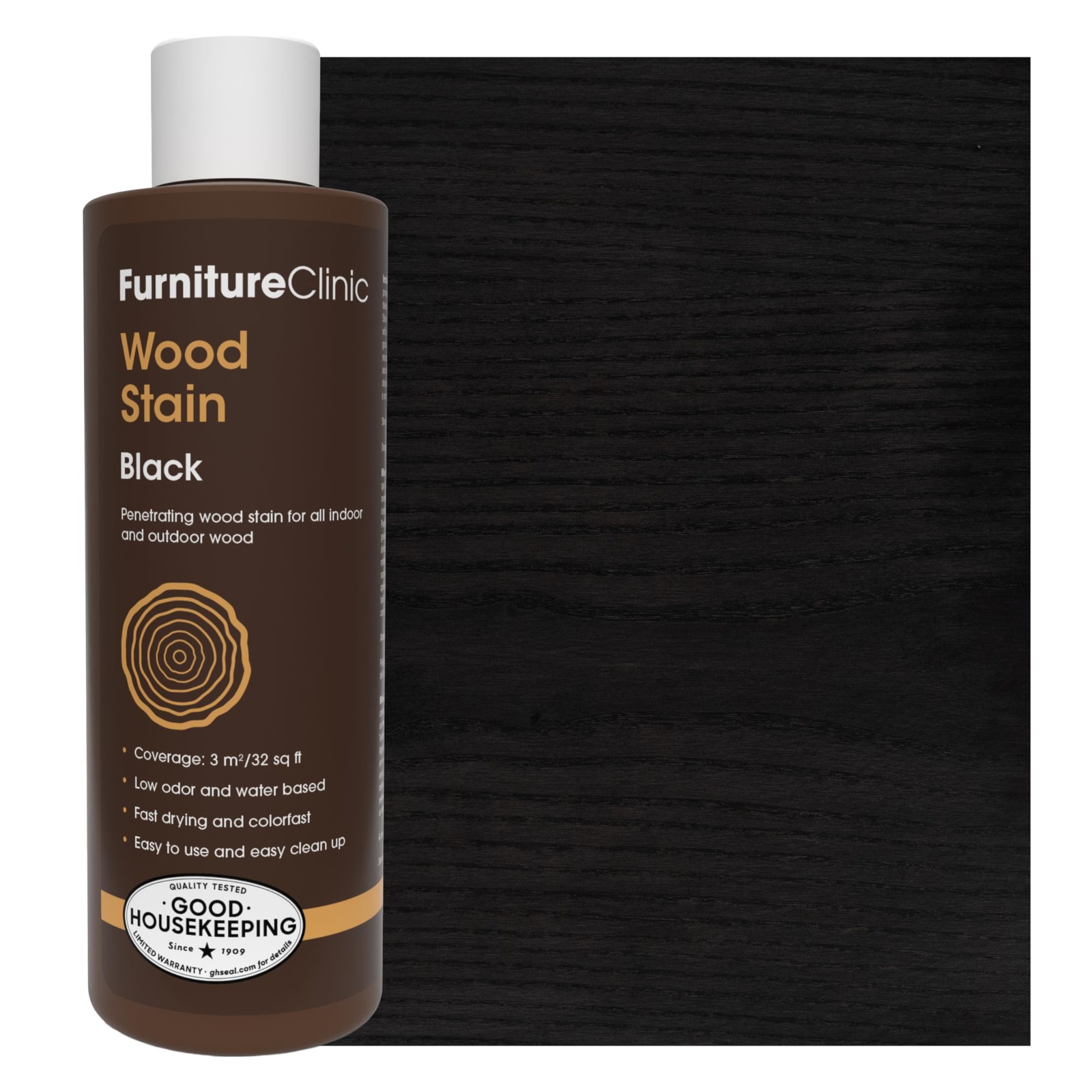Wood Stain | Black | Water Based | Fast Drying, Low Odor, & Non-Toxic | For I…