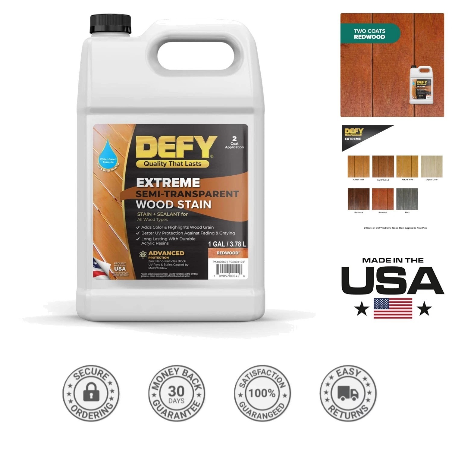 High-Performance 1 Gallon Redwood Wood Stain & Sealant for Outdoor Protection