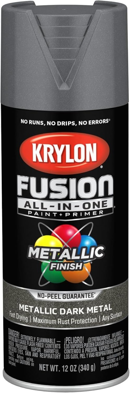 Versatile Dark Metal Metallic Spray Paint – 1 Can, Fast-Drying & Rust Protective
