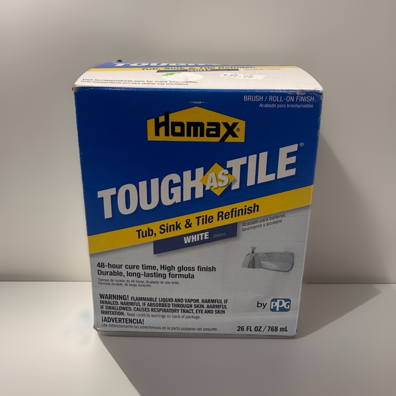 Homax Tough As Tile White Tub Sink & Tile Refinish High Gloss 26oz U-91HT-01 New
