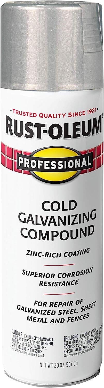 Rust-Oleum 7585838 Professional Cold Galvanizing Compound Spray Paint 20 oz Gray