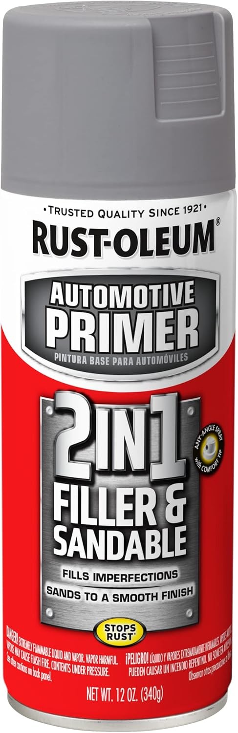 Rust-Oleum 260510 Stops Rust Automotive 2-in-1 Filler & Sandable – 12 oz, Gray