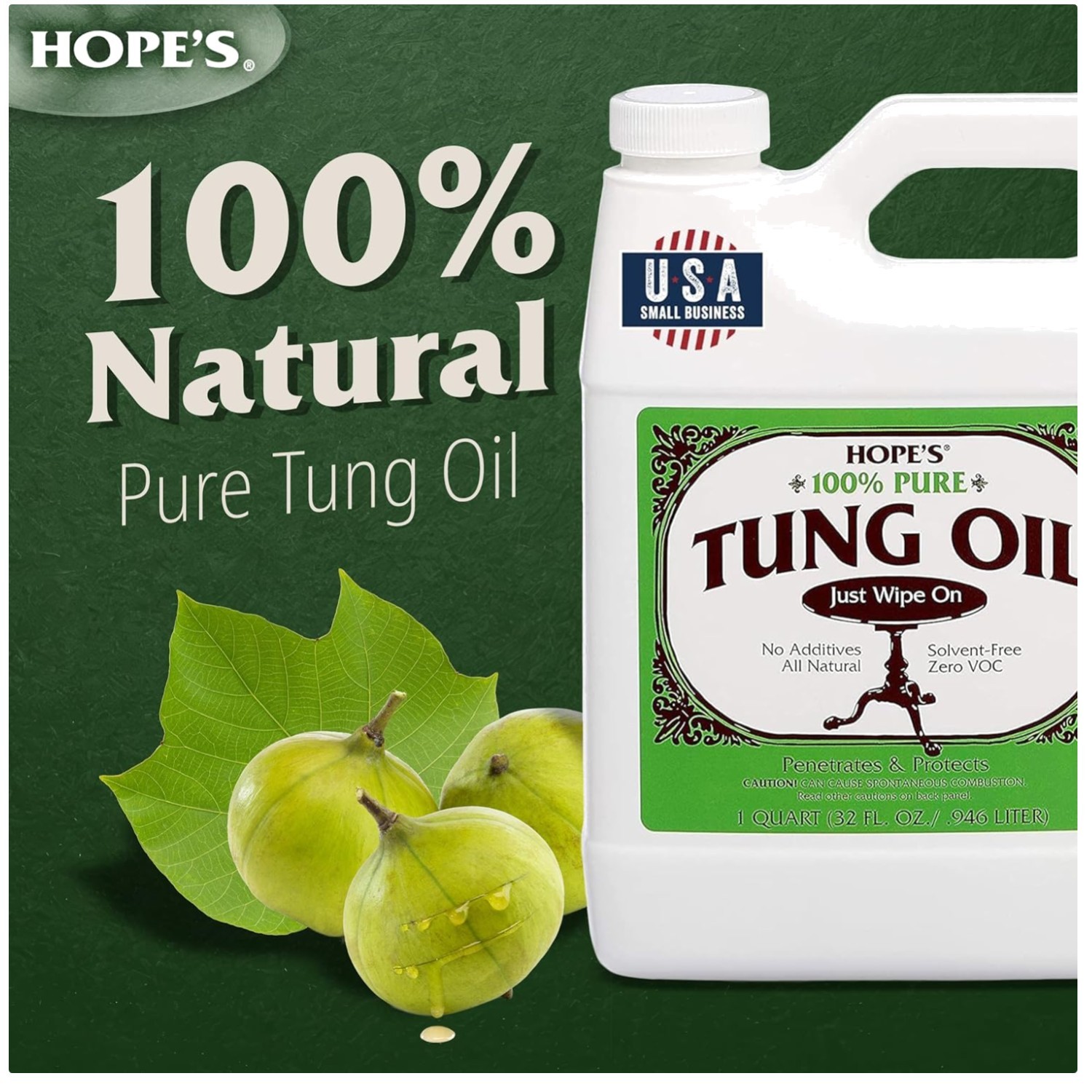 Tung Oil Sealant, Moisture Resistant, Natural Finish, 2 Pack