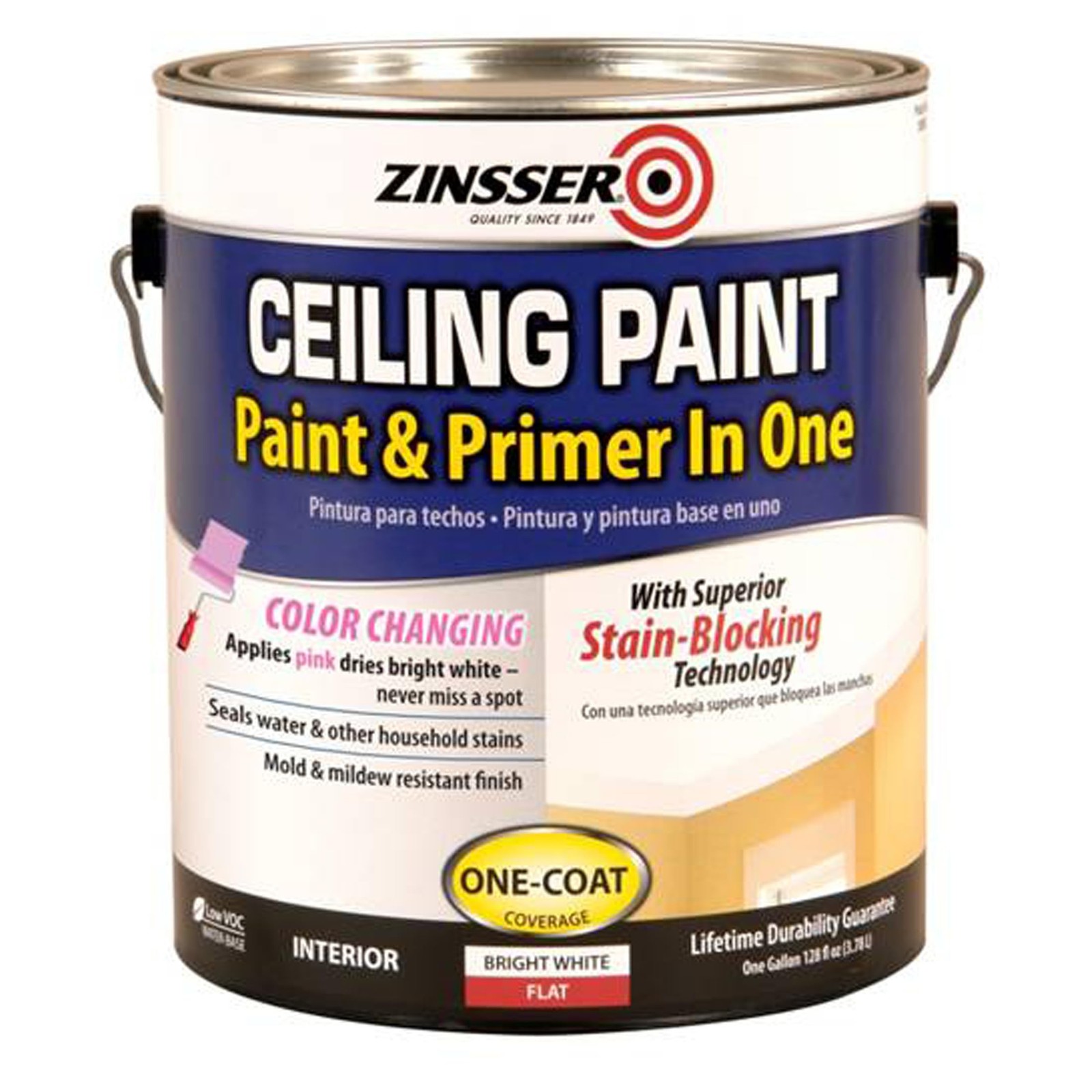 Zinsser 260967 Ceiling Paint & Primer in One, Gallon, Bright White