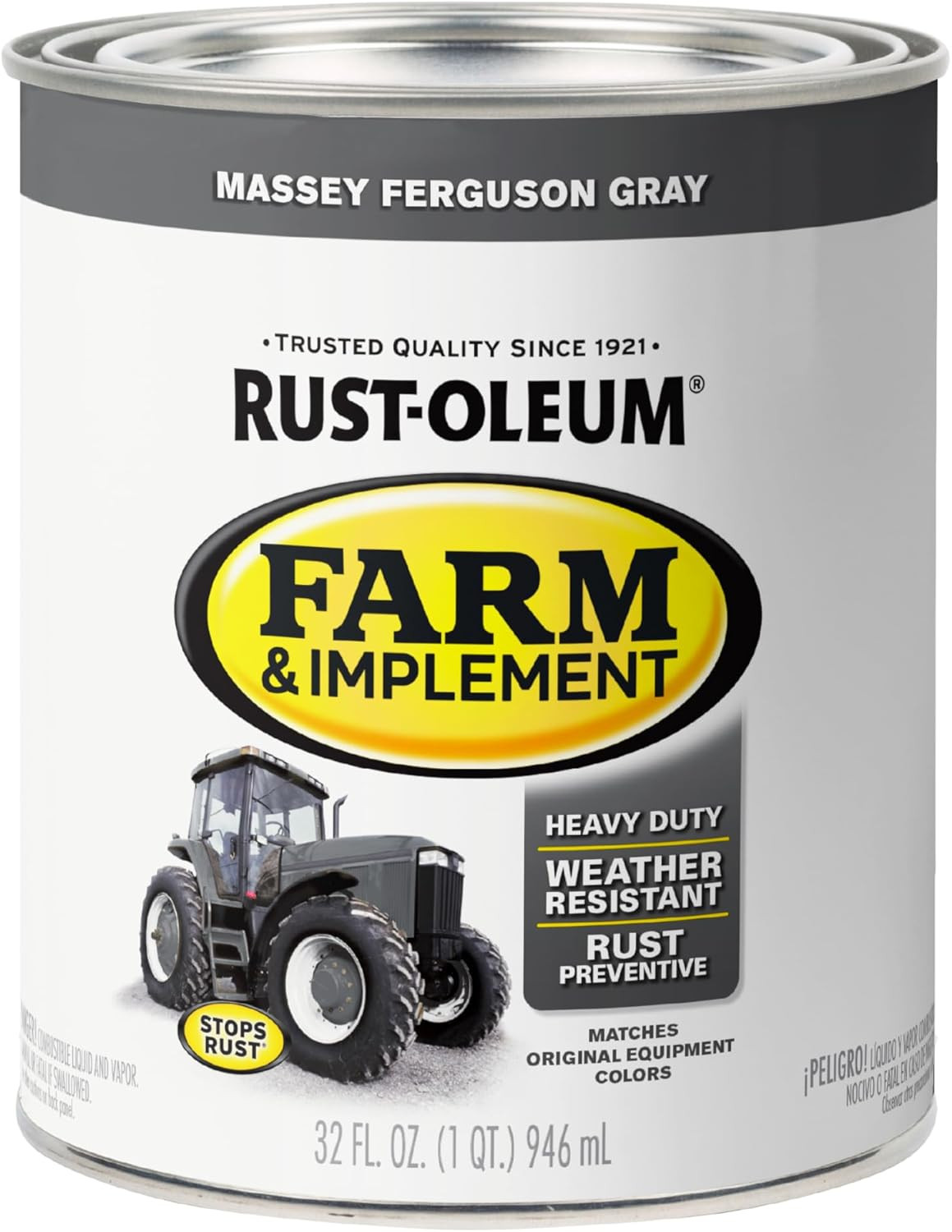 280157 Farm & Implement Enamel Paint, Quart, Massey Ferguson Gray, (Pack of 1)
