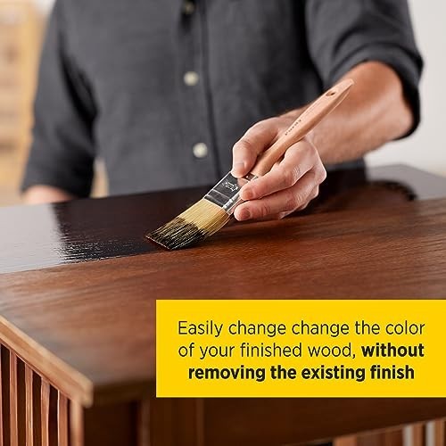 Wood Stain & Polyurethane Finish – ½ Pint, Antique Walnut, Satin, Easy Applicati