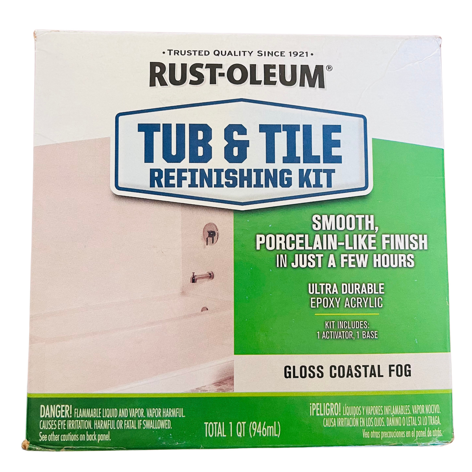 Rustoleum Tub and Tile Refinishing 2-Part Kit – Gloss Coastal Fog