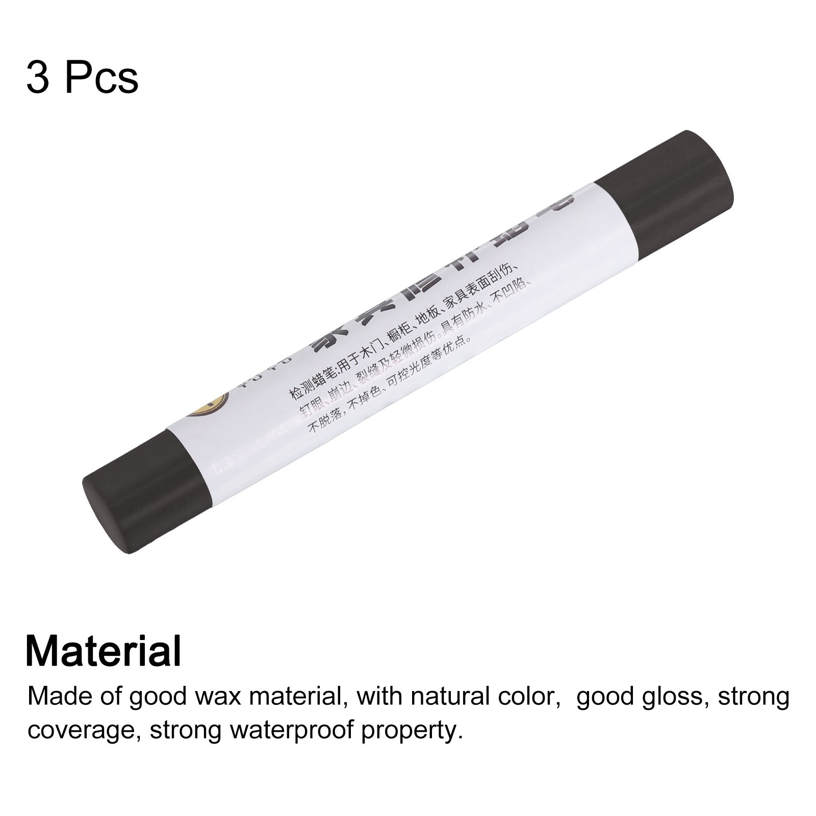 3Pcs Furniture Repair Crayons Wax Filler Stick Pen Marker Dark Cloth Black