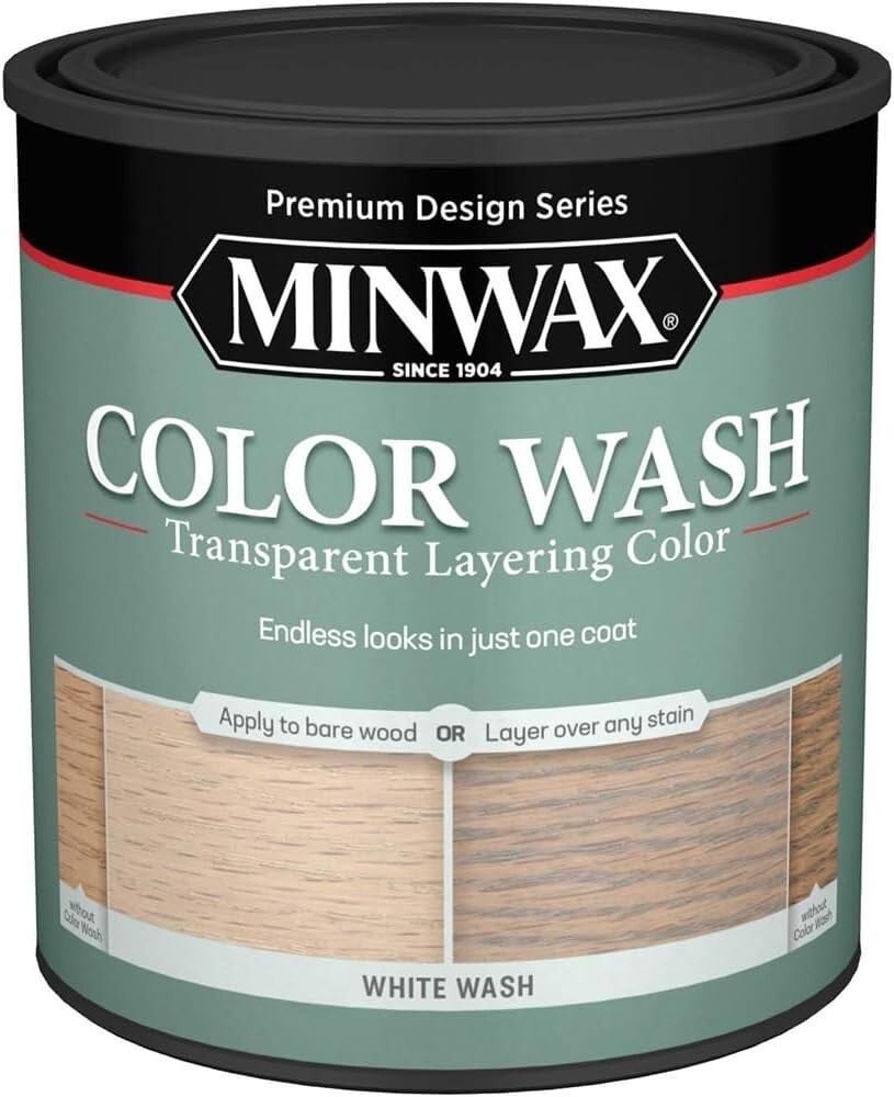Minwax 618604444 White Wash Color Wash Transparent Layering Color Stain 1 Quart