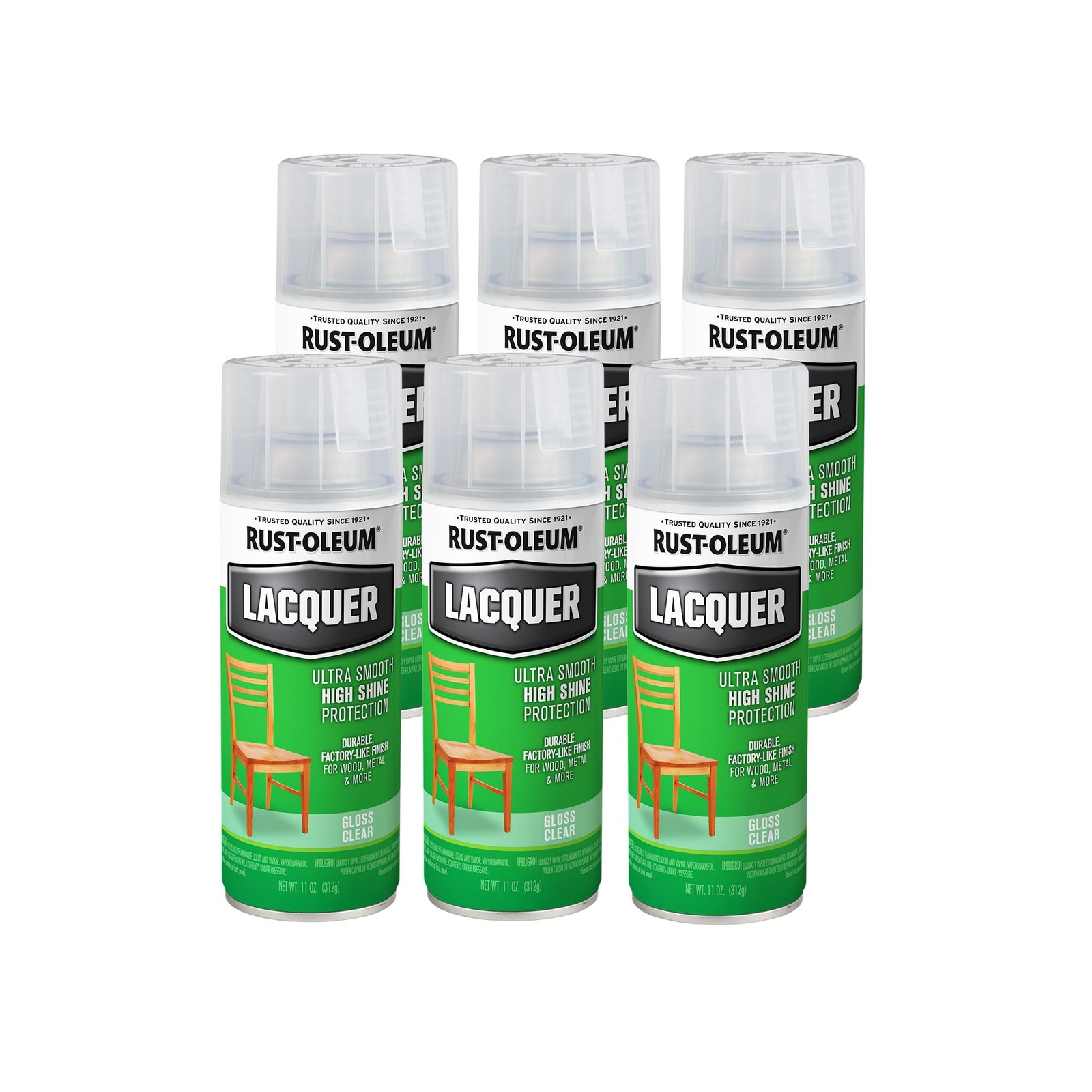 Rust Oleum Specialty Lacquer Spray 11 Oz Pack Of 6 Ultra Gloss Interior Exterior