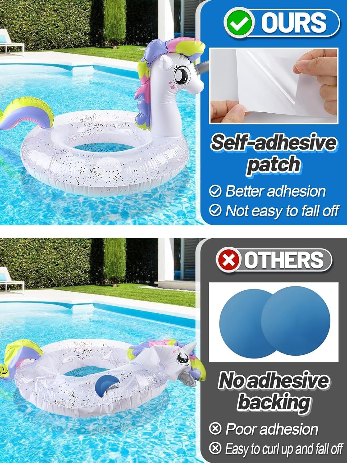 Aulock 4ft x 2.8ft Exlarge Pool Liner Repair Patch – Self-Adhesive Clear