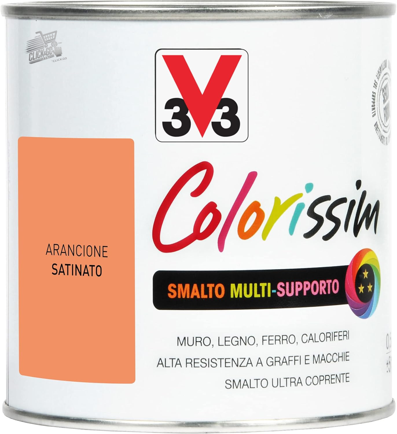 Colorissim V33 Satin Orange 0.5L Iron Wood PVC Wall Multisupport Enamel