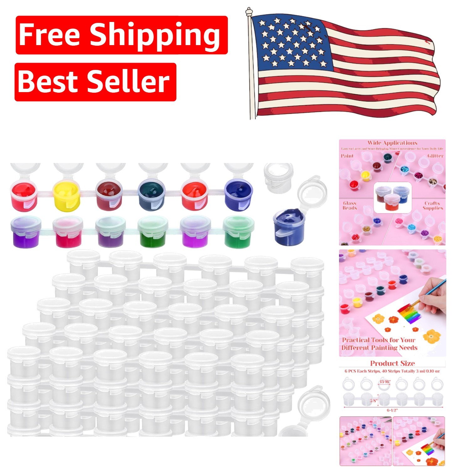 Organized 240-Piece Paint Pot Set with Transparent Lids for Easy Color Access
