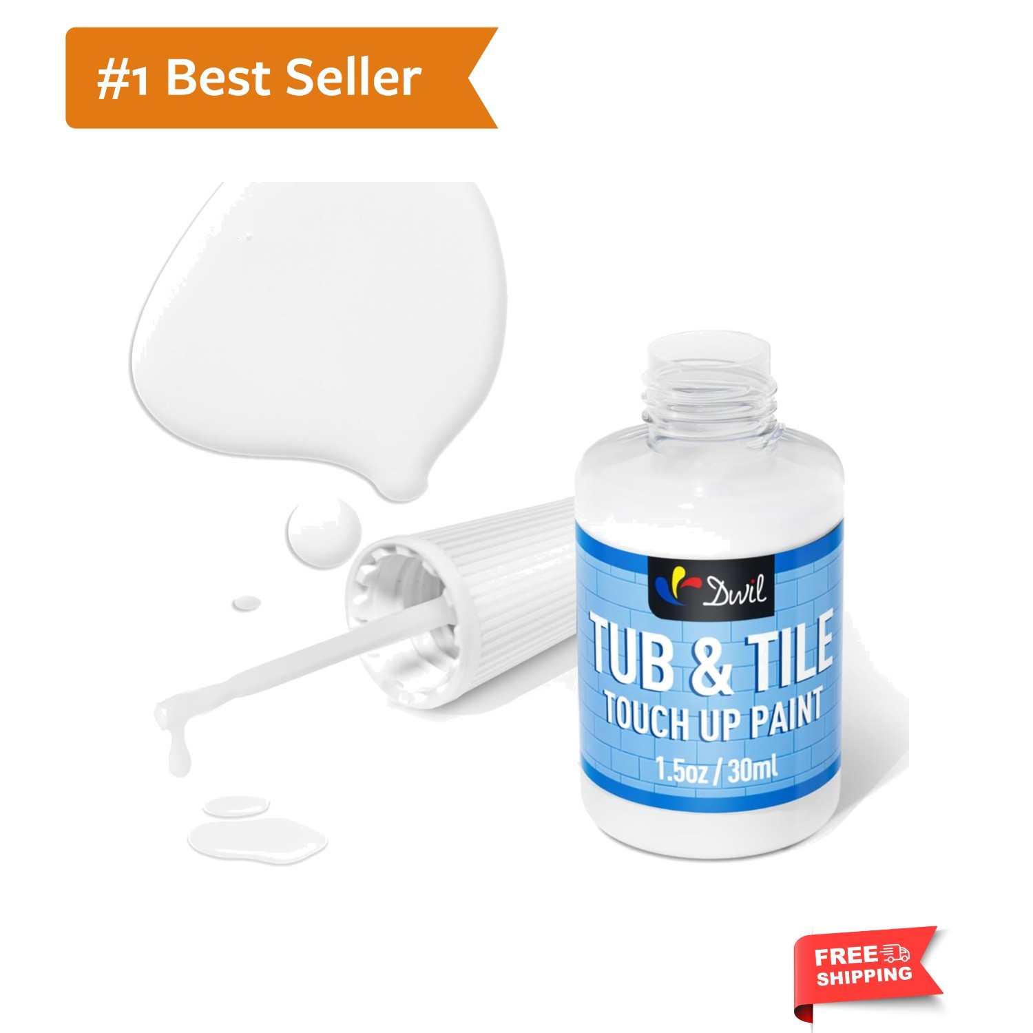 Tub and Tile Paint, White Touch Up Paint for Porcelain, Scratches, Cracks and…