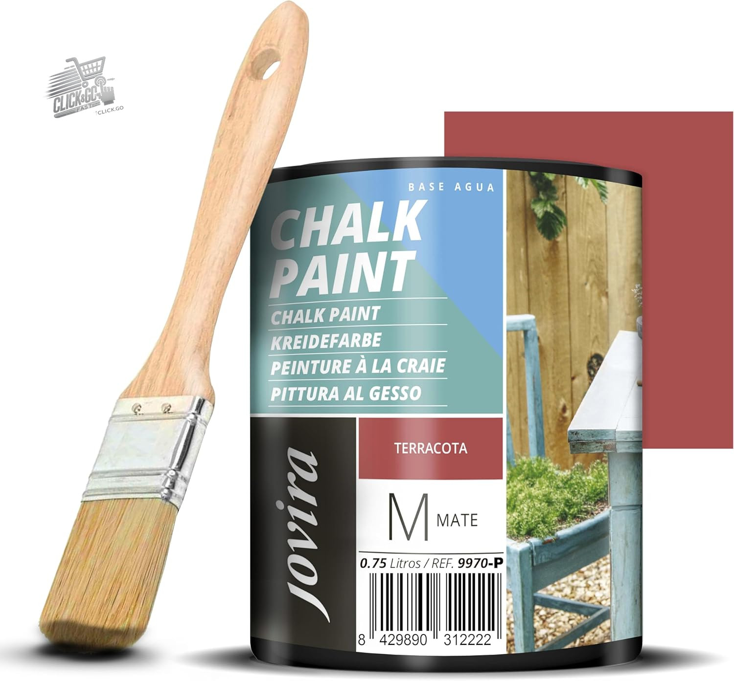 Chalk Paint Water Plaster Paint Furniture Wood Shabby Chic 750ml Terracotta