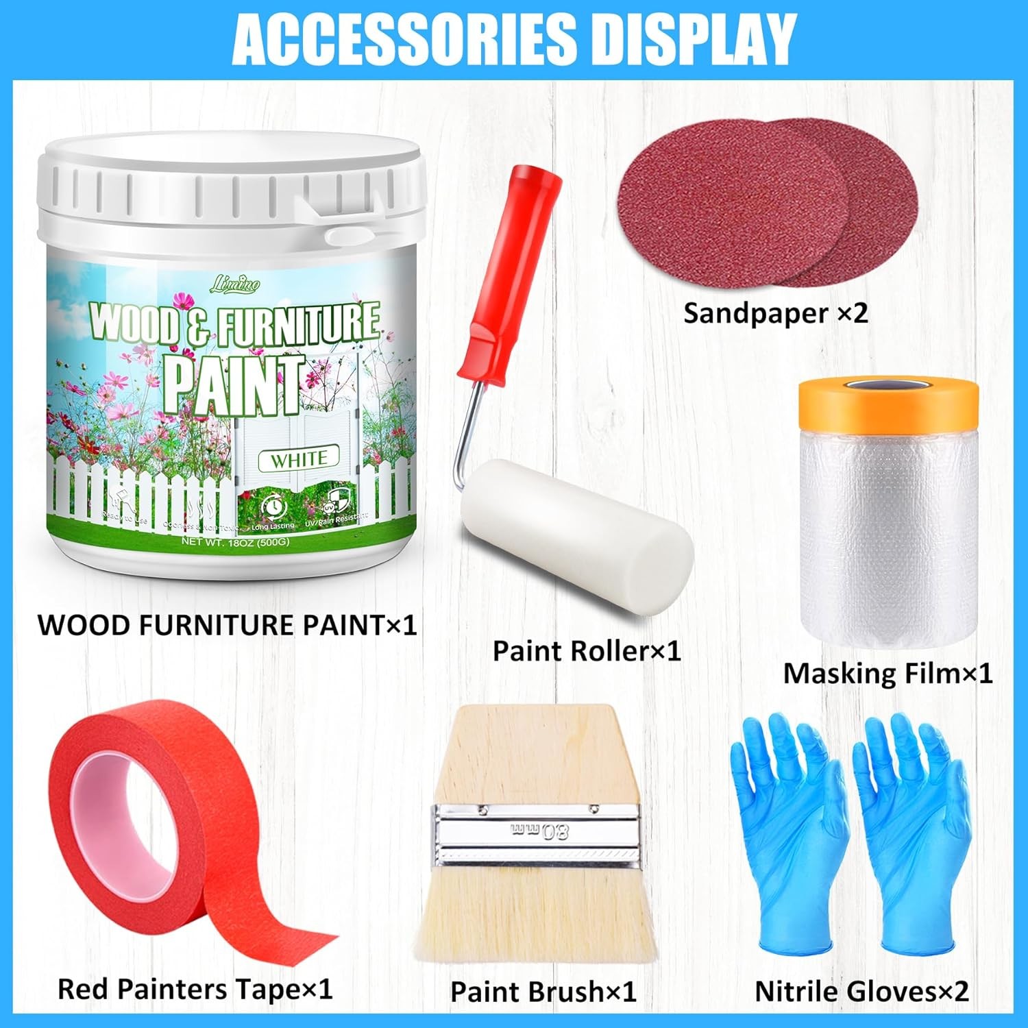 Wood Furniture Paint – 18Oz White Wood Paint for Furniture, Cabinet, Door, Dinin