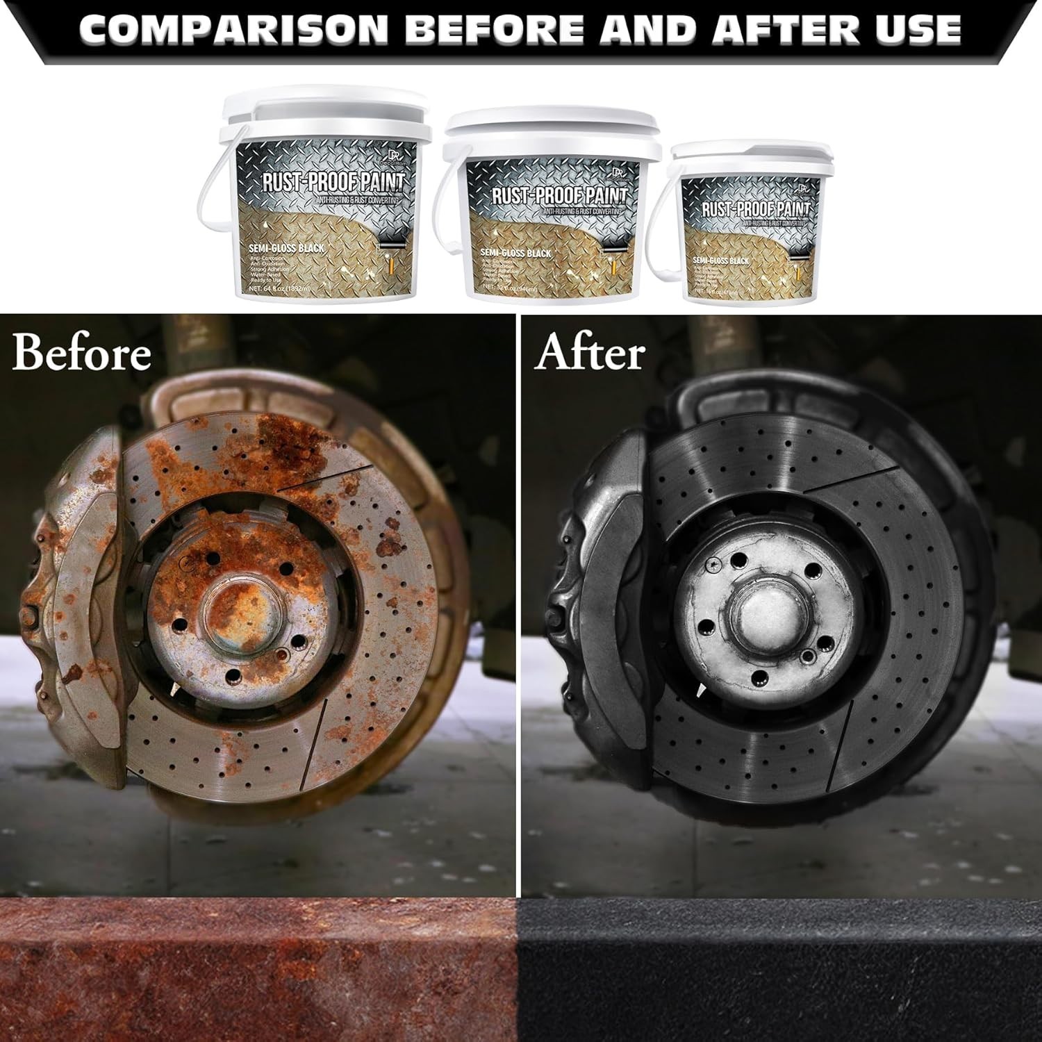 2 in 1 Rust Converter & Metal Primer – 16oz Black Rust Reformer Paint for Met…