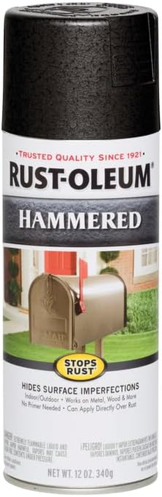 7215830-6PK Stops Rust Hammered Spray Paint, 12 Oz, Black, (Pack of 6)