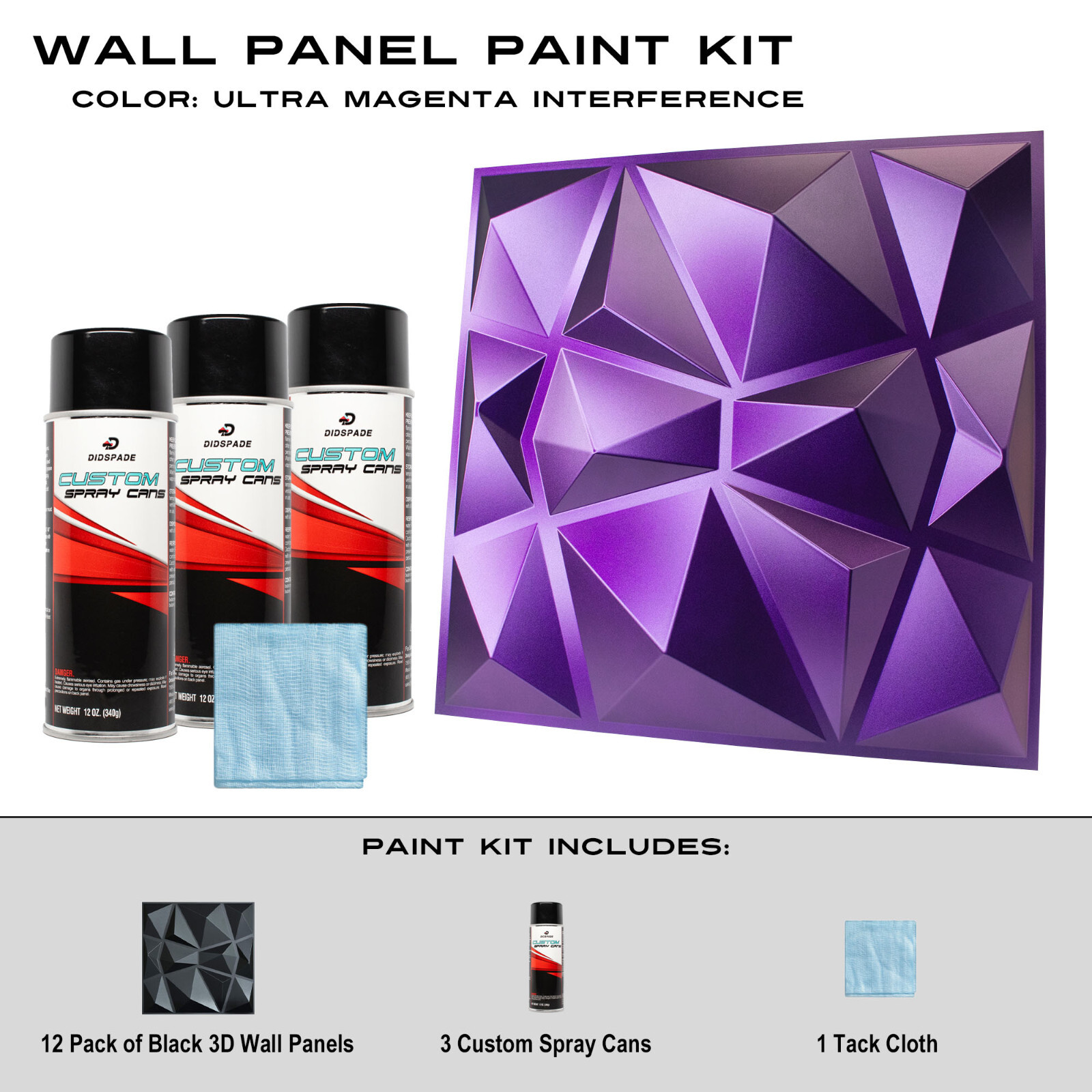 Ultra Magenta Interference Black Wall Panel Paint Kit